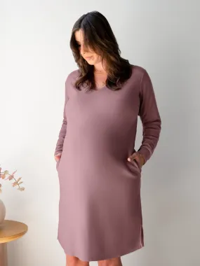 Blake Oversized Maternity & Nursing Lounge Dress | Twilight
