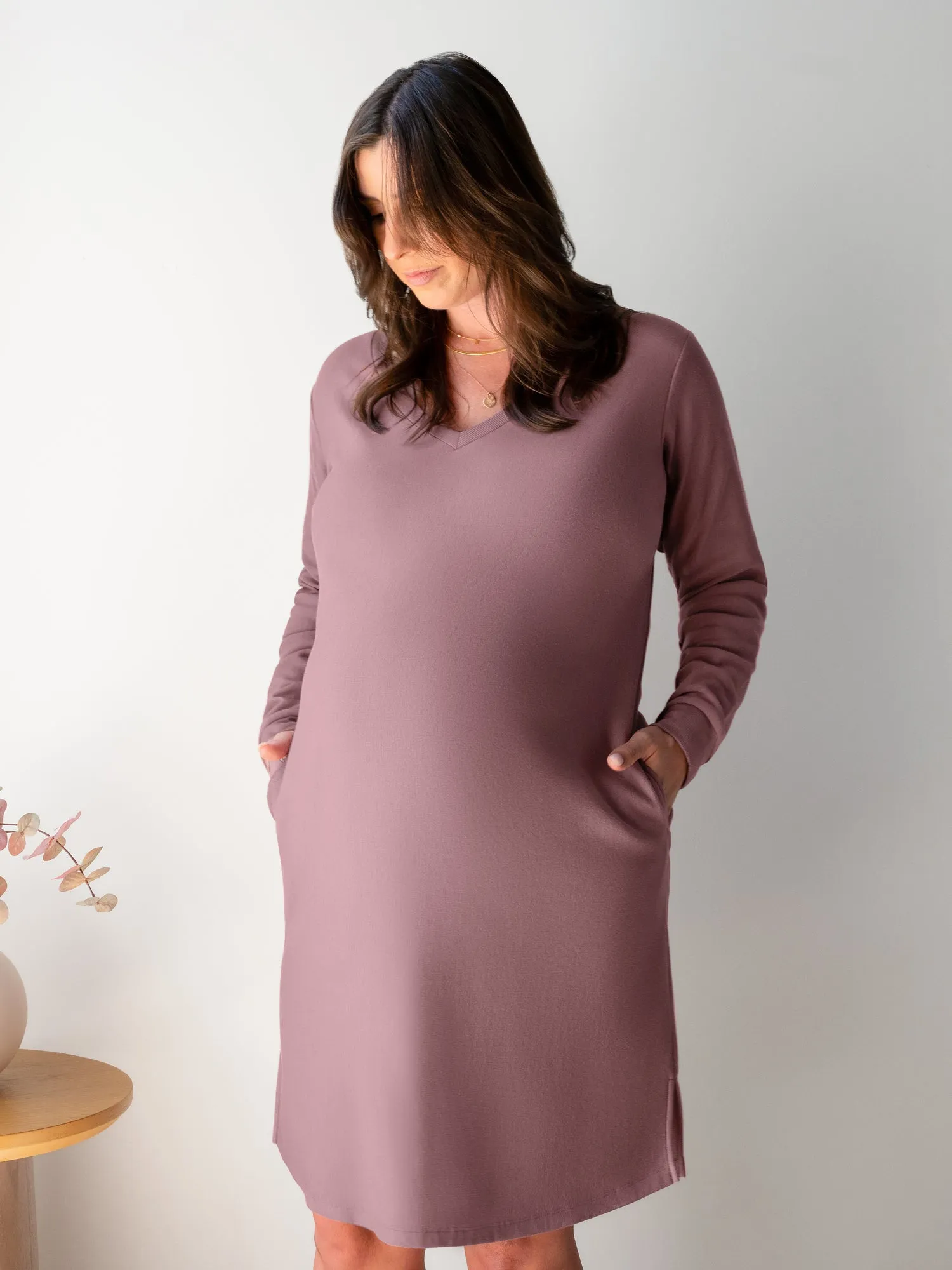 Blake Oversized Maternity & Nursing Lounge Dress | Twilight