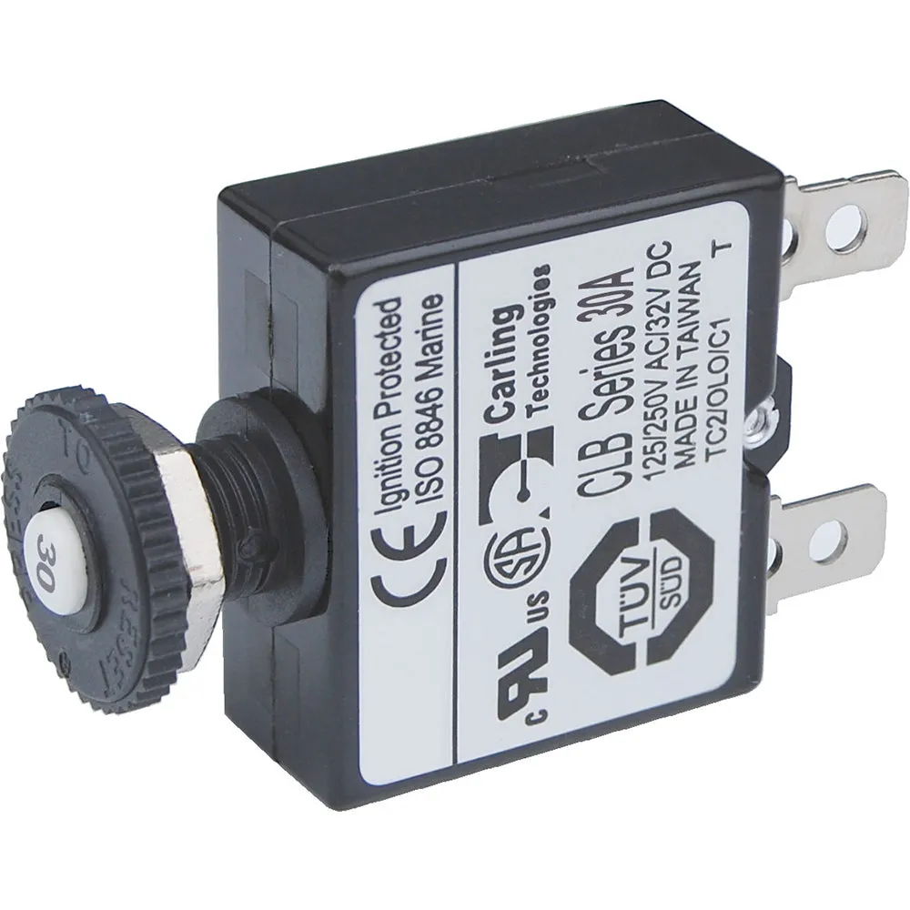 Blue Sea 30A Push Button Quick Connect Circuit Breaker