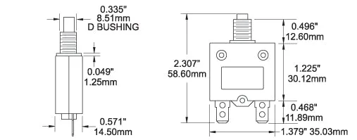 Blue Sea 3A Push Button Quick Connect Circuit Breaker