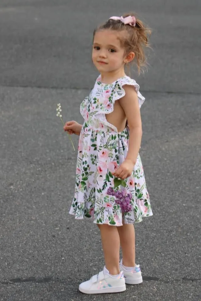 Blush Pink Floral Pinafore Dress