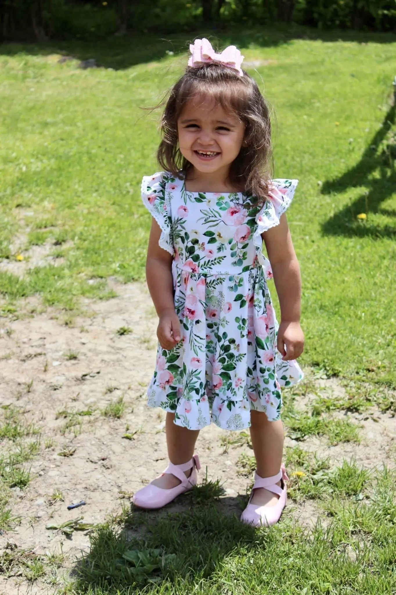 Blush Pink Floral Pinafore Dress