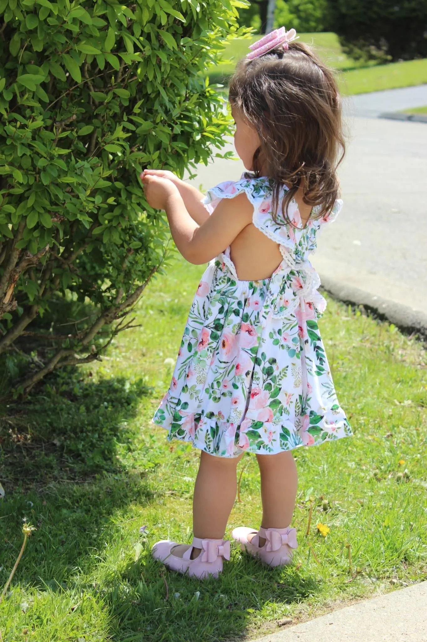 Blush Pink Floral Pinafore Dress