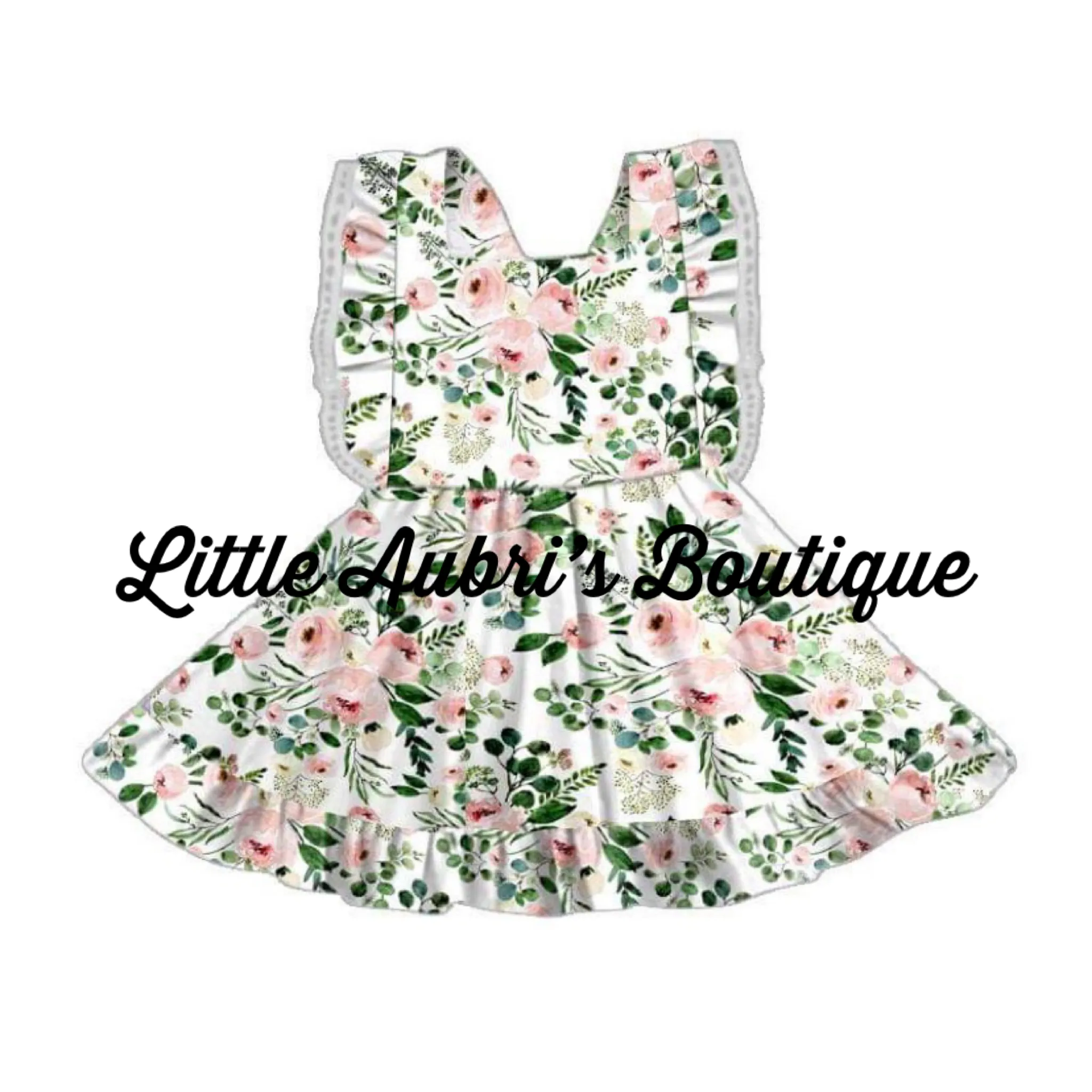 Blush Pink Floral Pinafore Dress