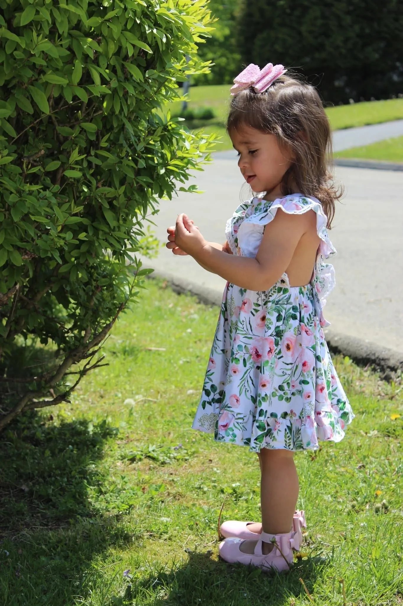 Blush Pink Floral Pinafore Dress