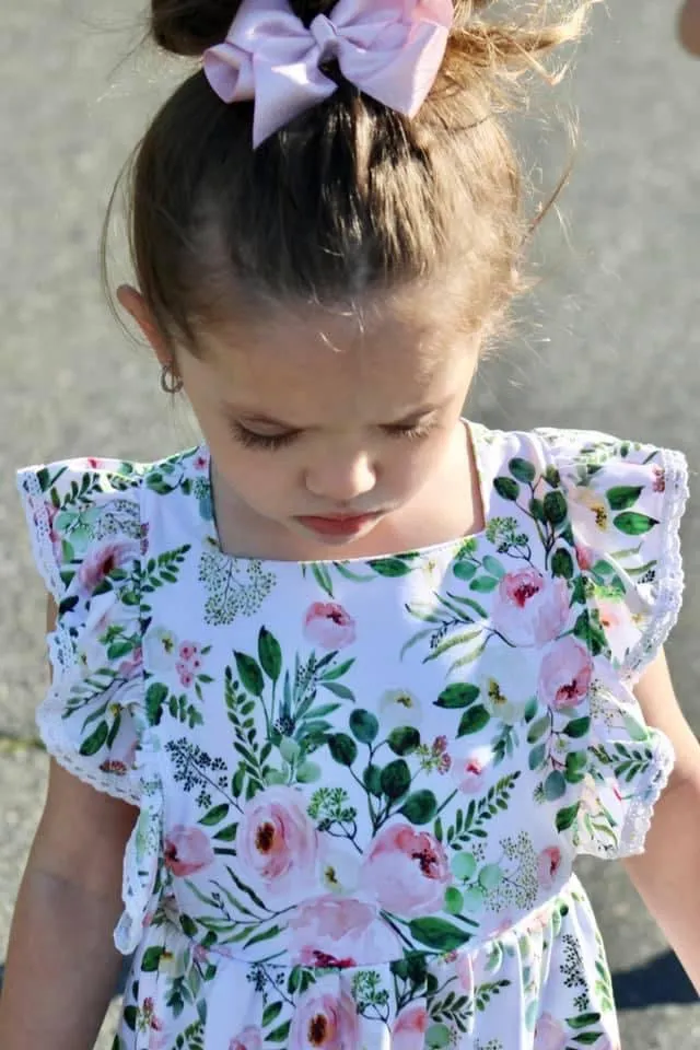 Blush Pink Floral Pinafore Dress