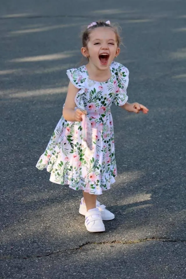 Blush Pink Floral Pinafore Dress