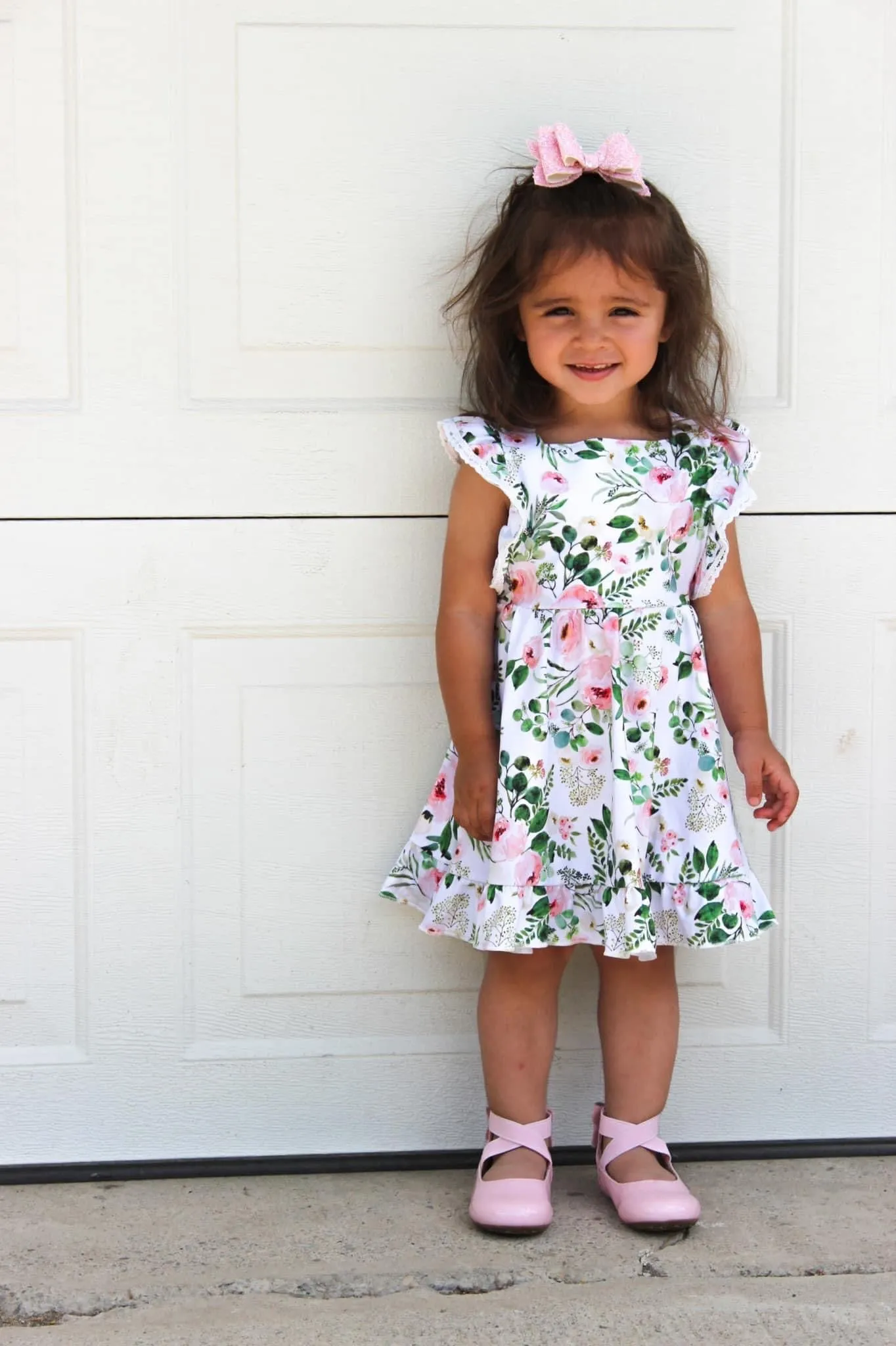 Blush Pink Floral Pinafore Dress