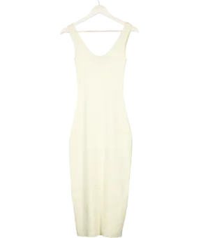 BOA Cream Heavy Ribbed Racer Maxi Dress UK XS