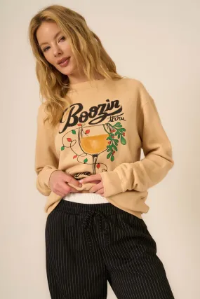 Boozin' Sweatshirt - Caramel Creme