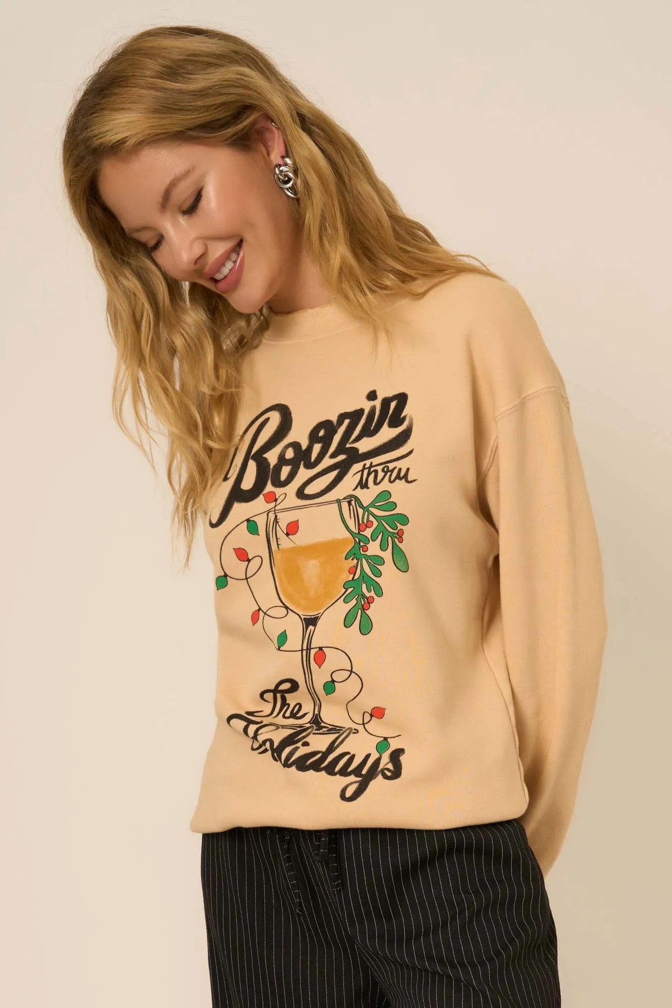 Boozin' Sweatshirt - Caramel Creme