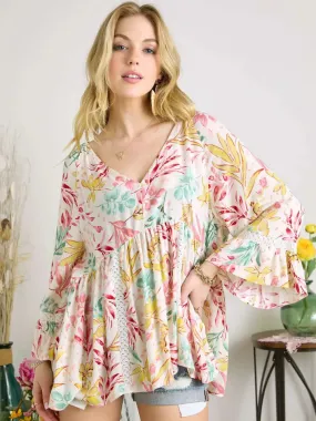 Bracelet Sleeve Babydoll Blouse