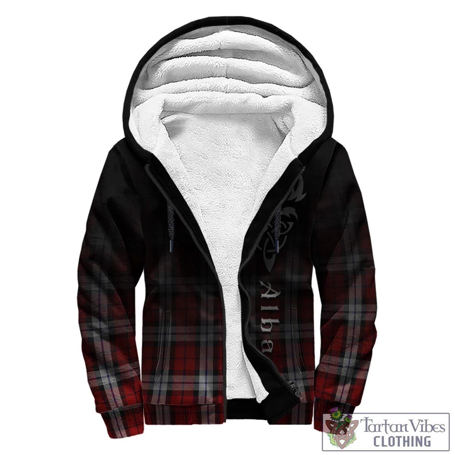 Brodie Dress Tartan Sherpa Hoodie Featuring Alba Gu Brath Family Crest Celtic Inspired
