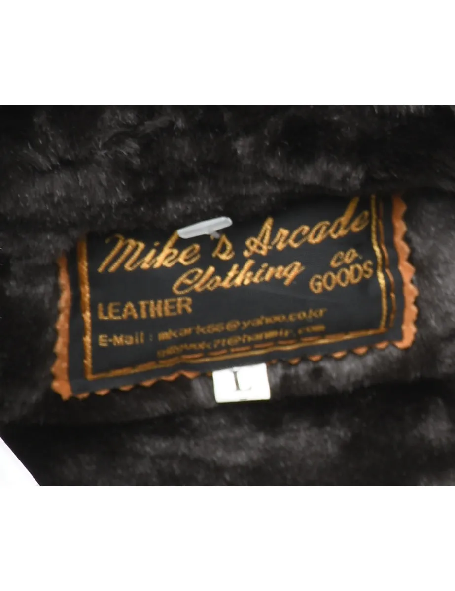 Brown Hooded Coat - L