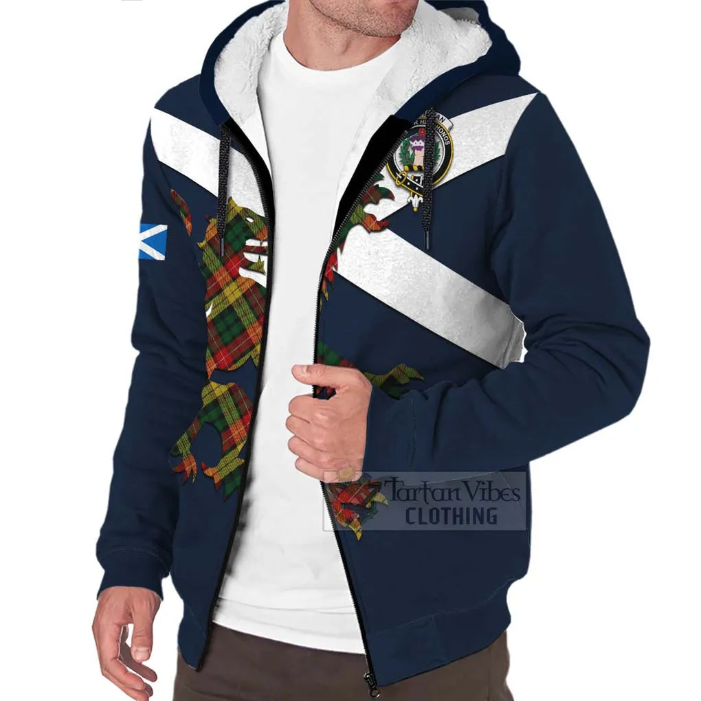Buchanan Tartan Lion Rampant Sherpa Hoodie  Proudly Display Your Heritage with Alba Gu Brath and Clan Name