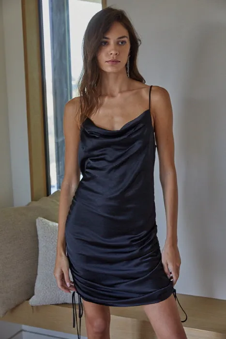 By Together Satin Cowl Neck Mini Dress