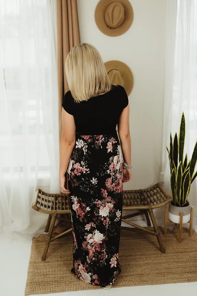 Cap Sleeve Floral Maxi