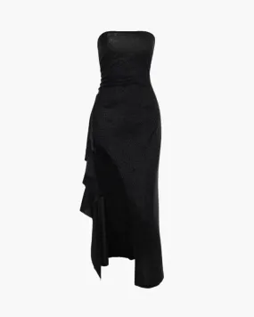 Carminia – Draped waist detail – Sparkle maxi dress