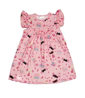 Cheer Milk Silk Flutter Dress