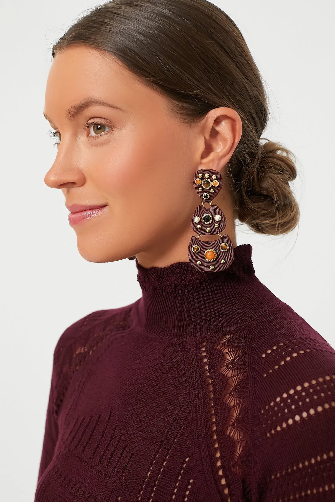 Chocolate Gemstone Knox Earrings