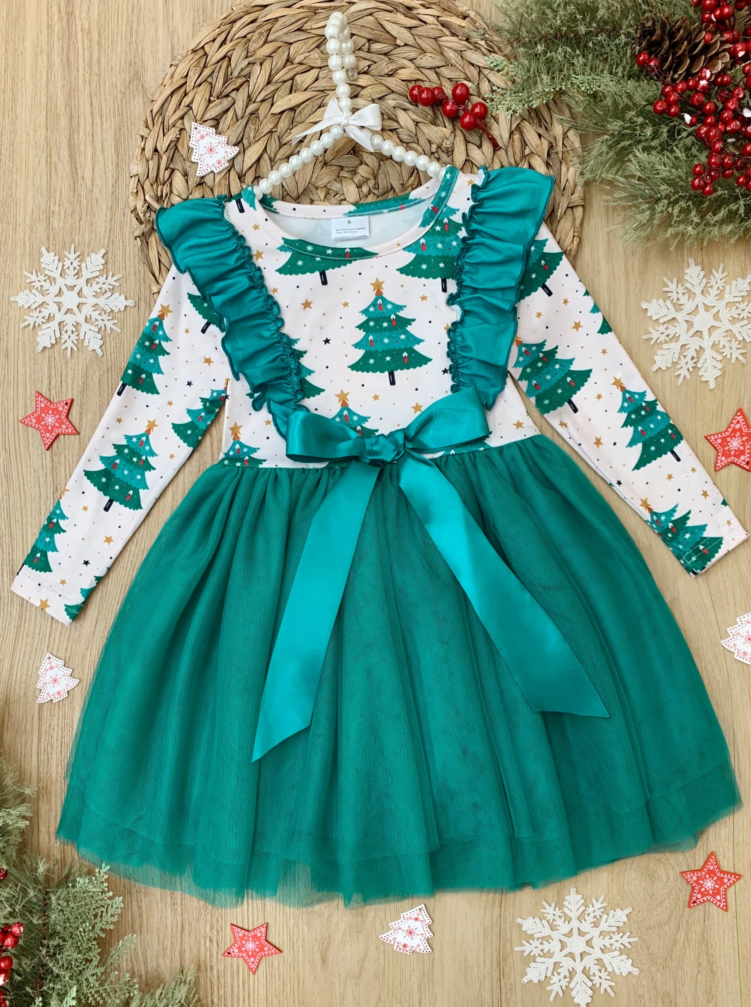 Christmas Tree Ruffle Tutu Dress