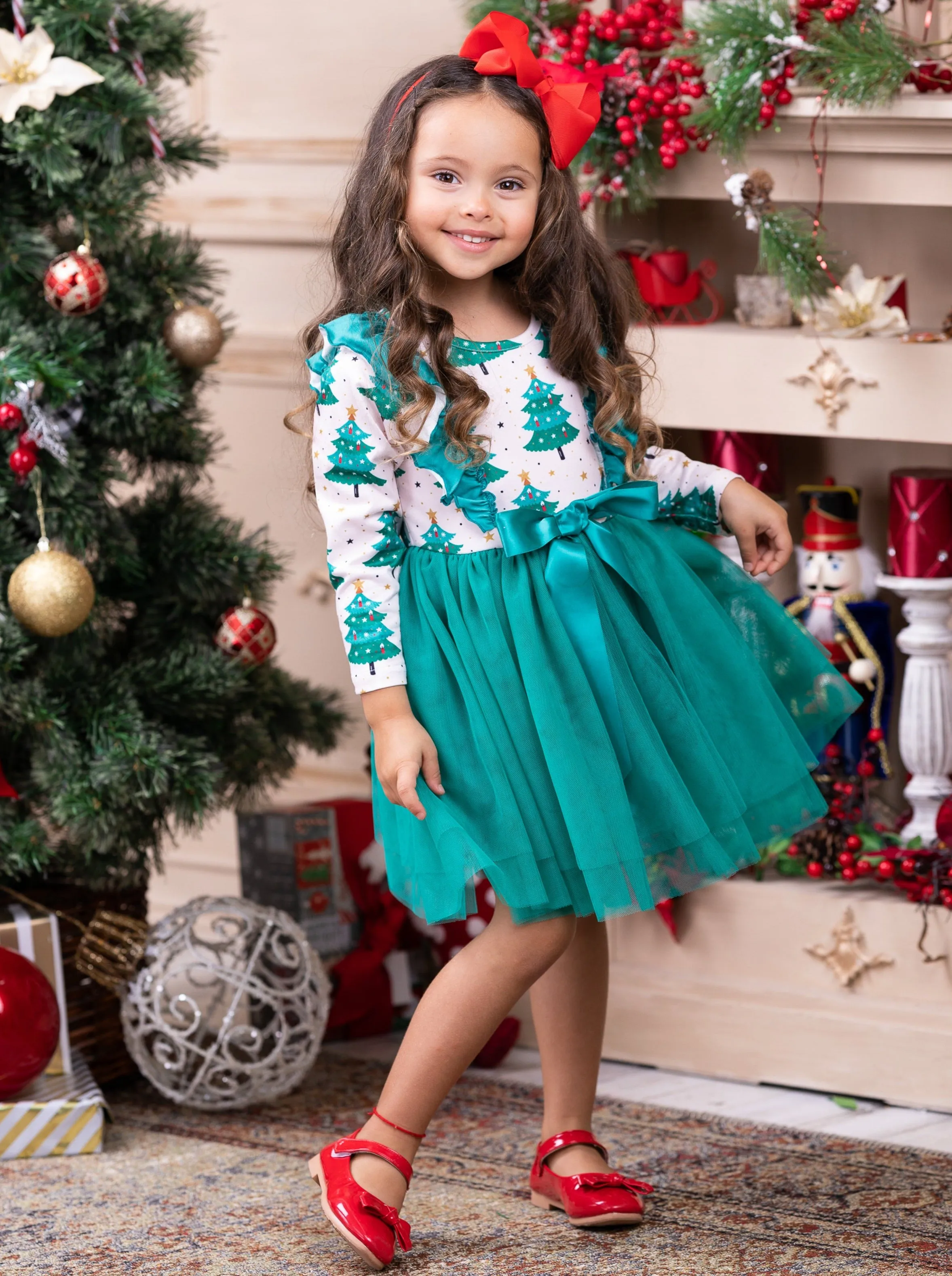 Christmas Tree Ruffle Tutu Dress