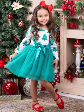 Christmas Tree Ruffle Tutu Dress