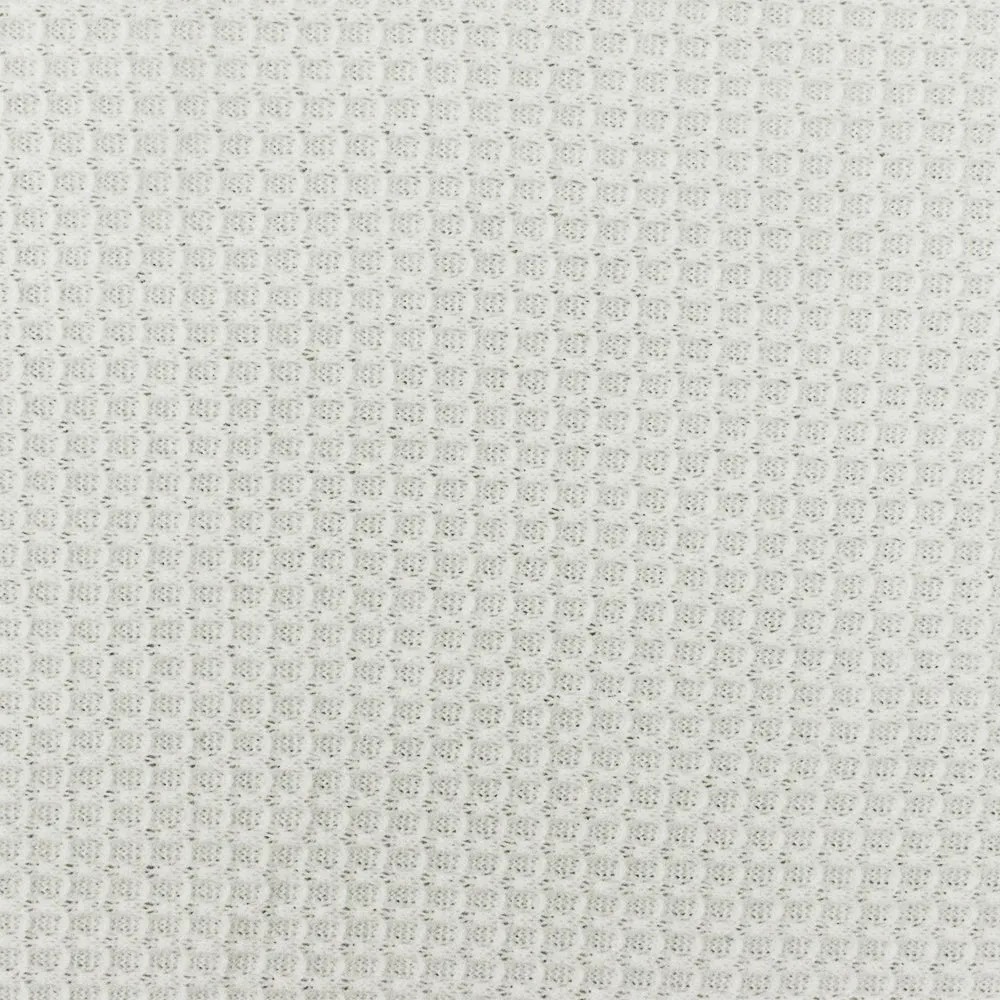Cloud White Solid Stretch Poly Thermal Knit Fabric