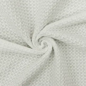 Cloud White Solid Stretch Poly Thermal Knit Fabric