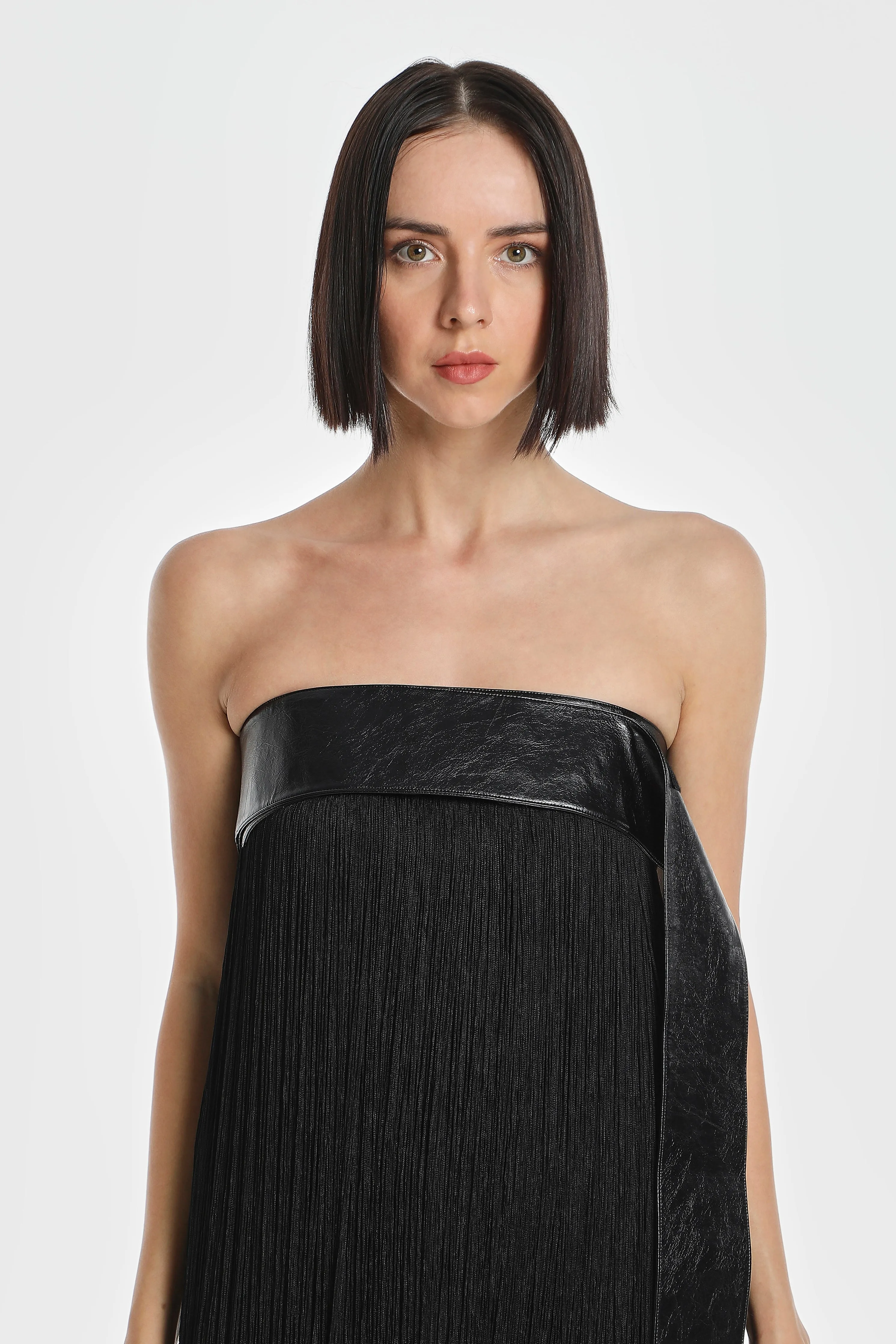 CODE FRINGE STRAPLESS DRESS