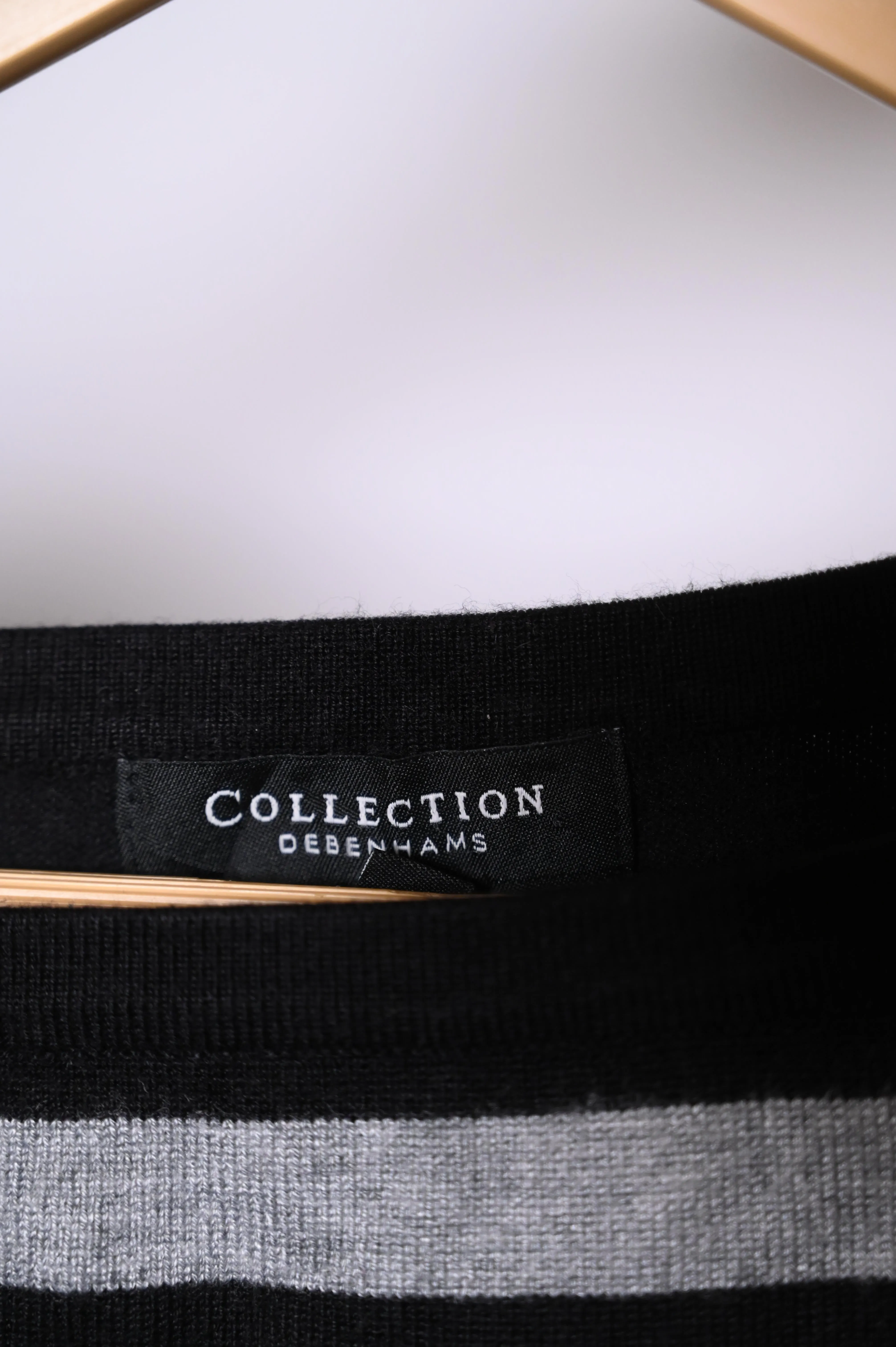 Collection Debenhams Black Grey Purple Lines Sweatshirt - Medium