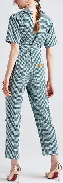 Color-Contrast Cropped-Leg Jumpsuit