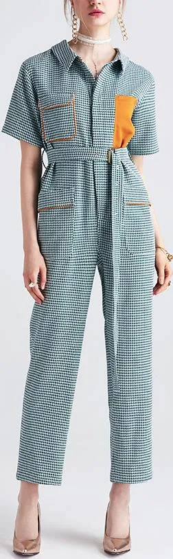 Color-Contrast Cropped-Leg Jumpsuit