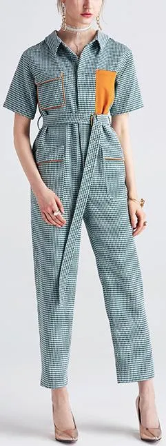 Color-Contrast Cropped-Leg Jumpsuit