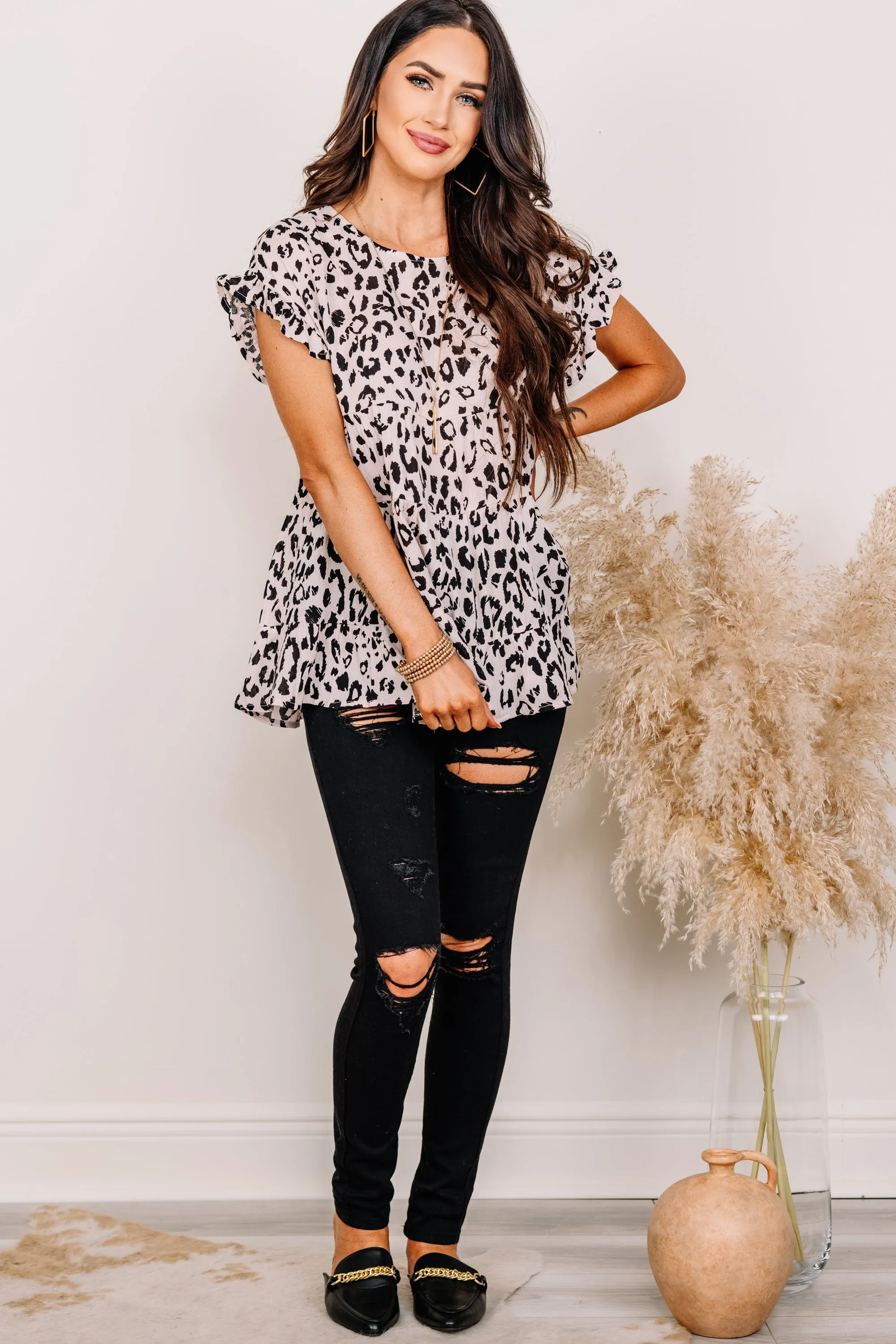Come Back For You Mocha Brown Leopard Top