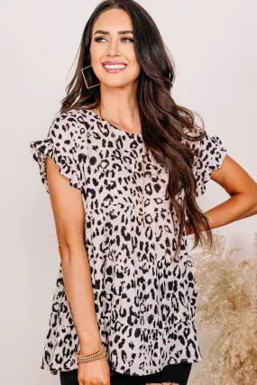 Come Back For You Mocha Brown Leopard Top