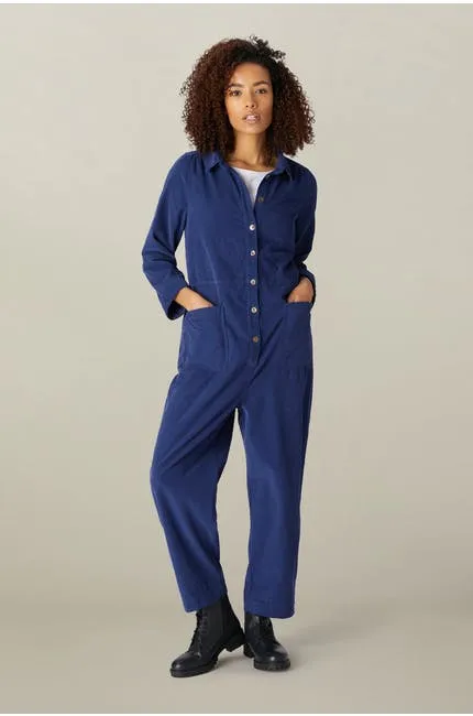 Cotton Babycord Jumpsuit Indigo