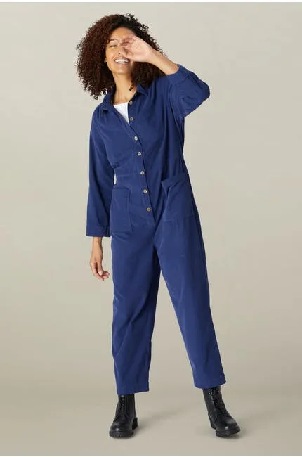 Cotton Babycord Jumpsuit Indigo