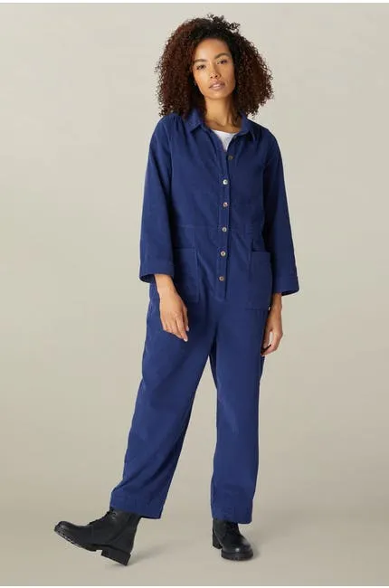 Cotton Babycord Jumpsuit Indigo