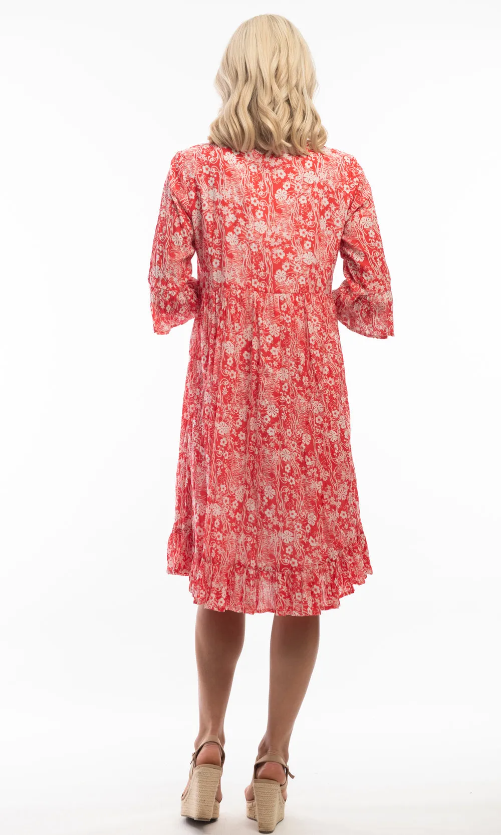 Cotton Dress Boho 3/4 Sleeve Cappadocia