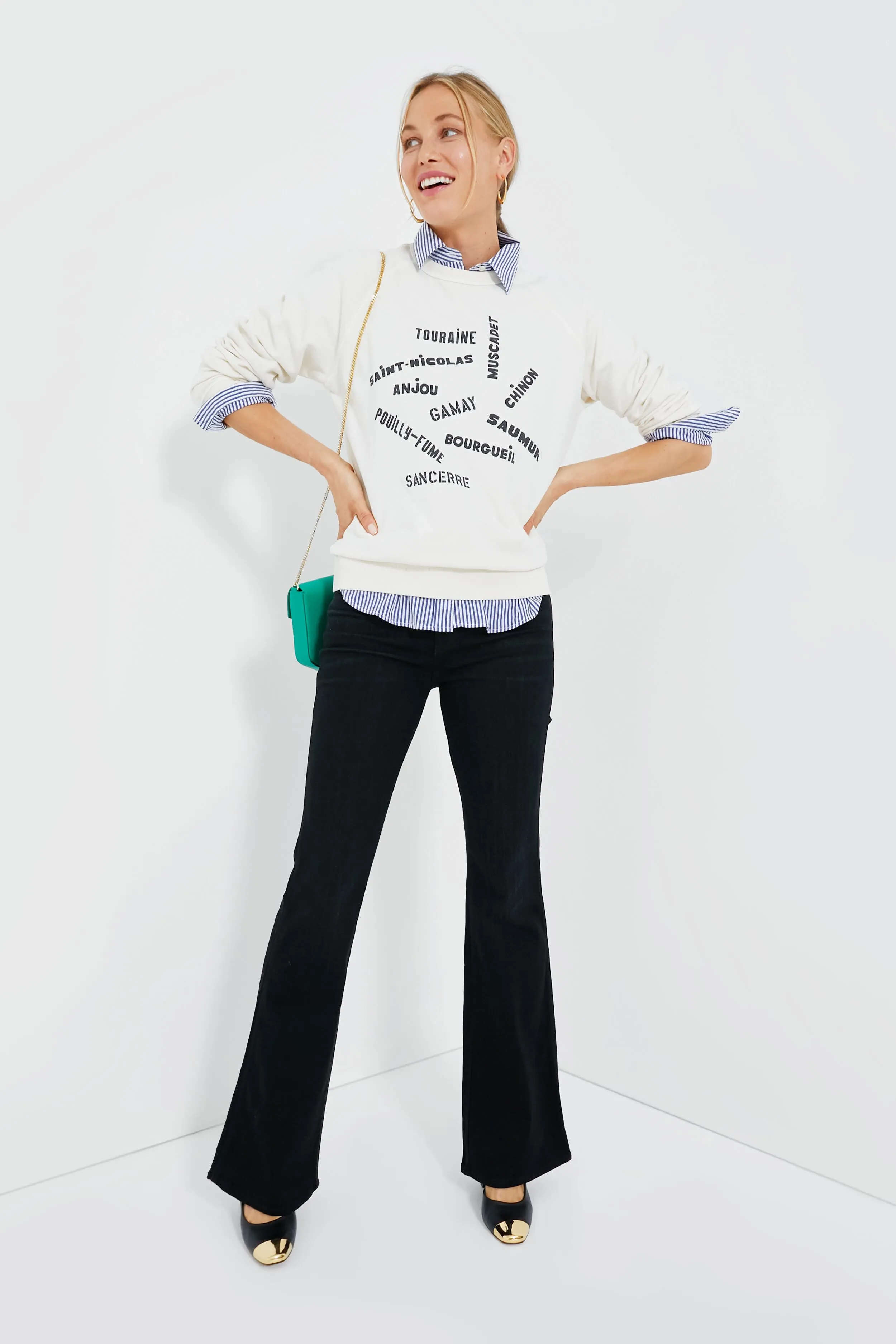 Cream with Black Valle de Loire Sweatshirt