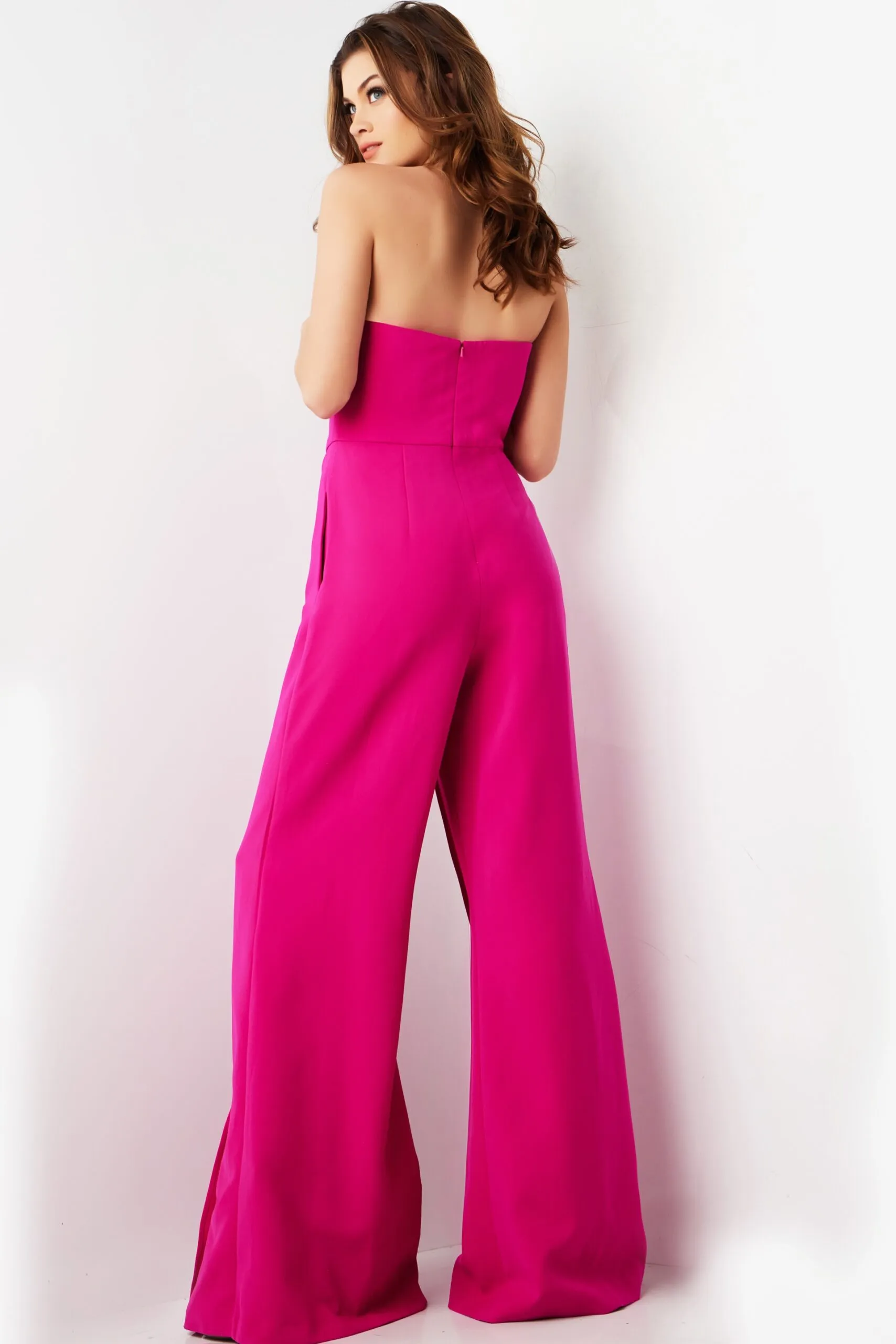 Crepe Strapless Jumpsuit by Jovani 03828