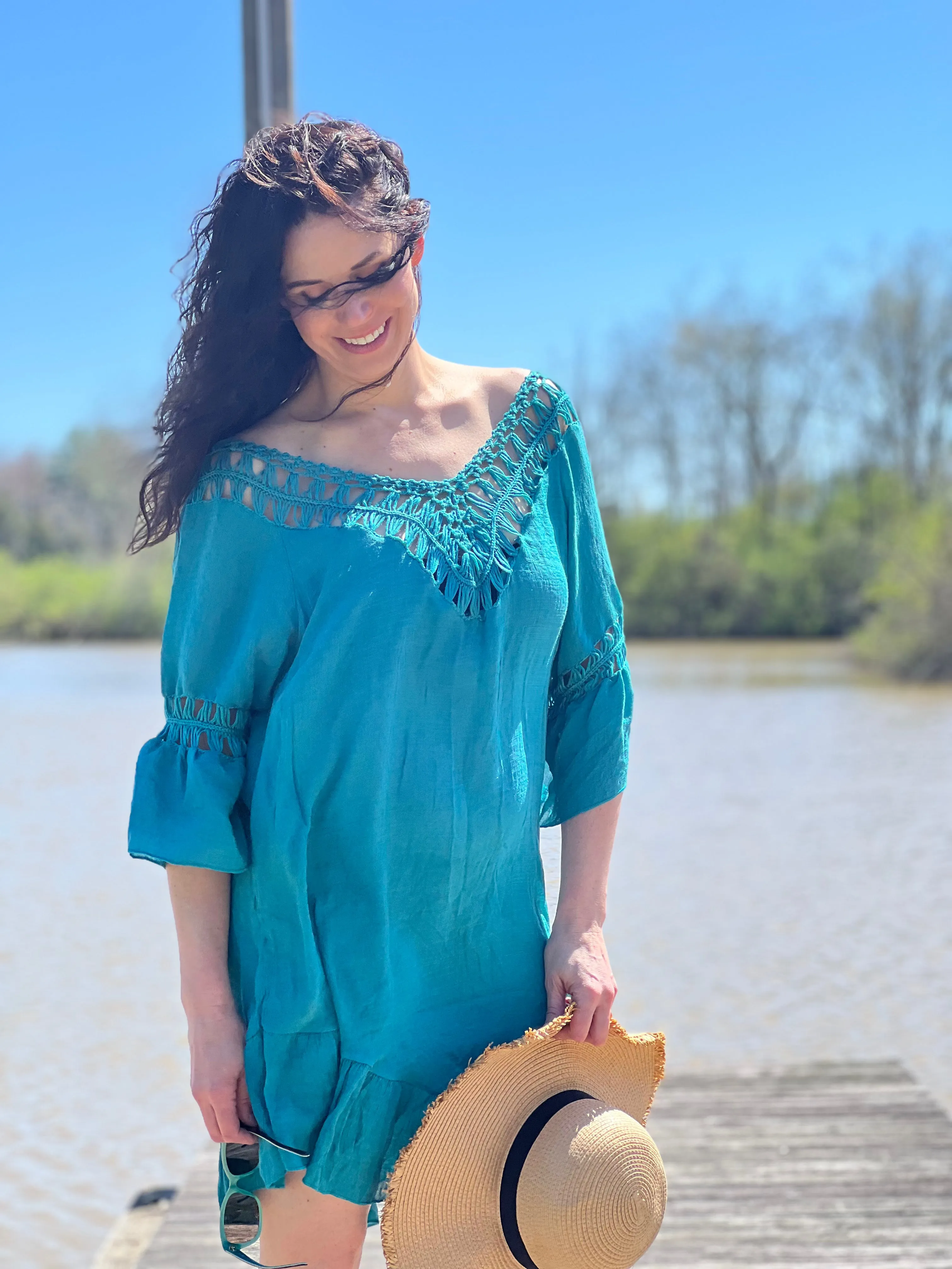 Crochet & Woven Beach Coverups (Fiji Green)