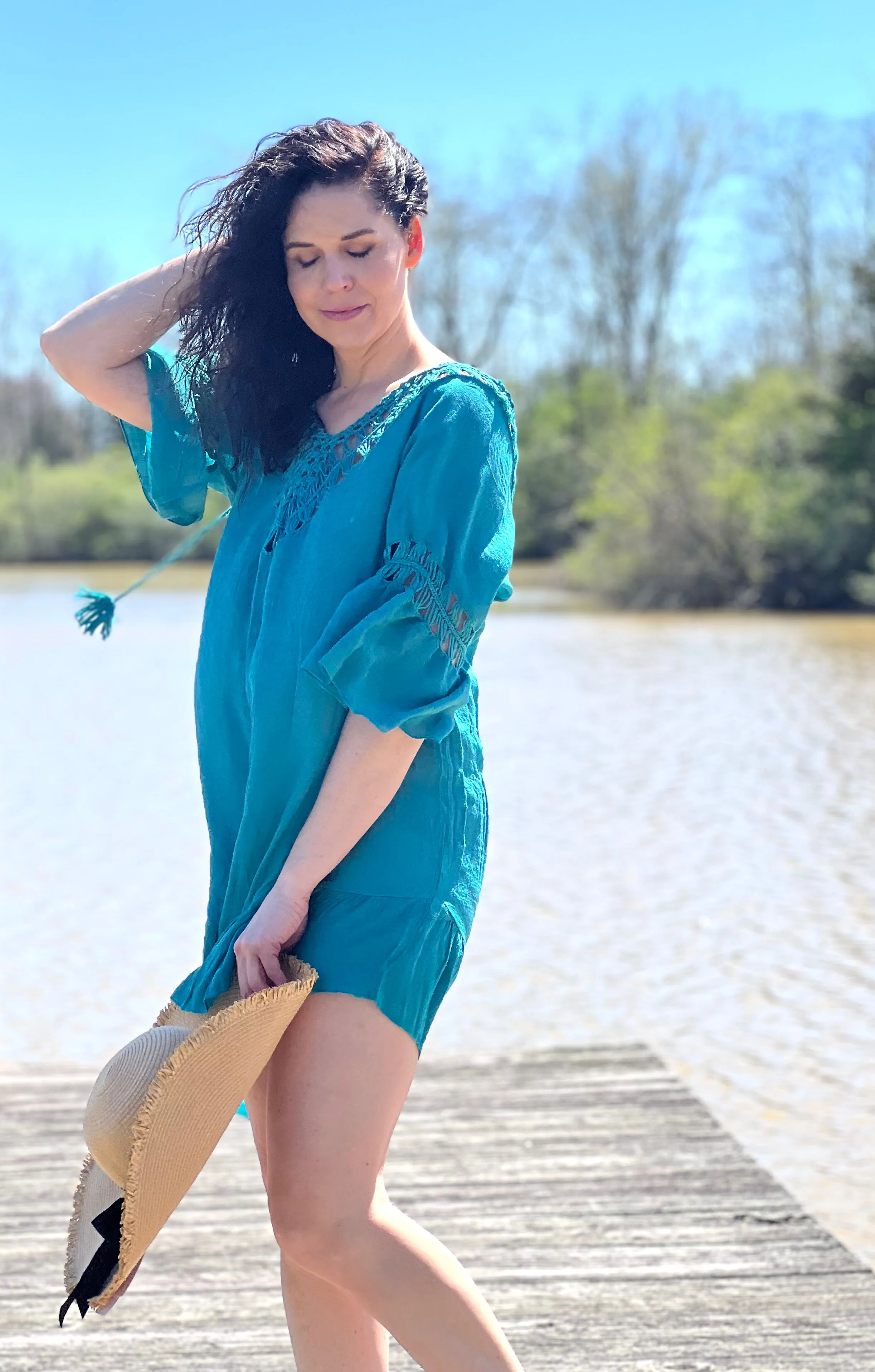 Crochet & Woven Beach Coverups (Fiji Green)