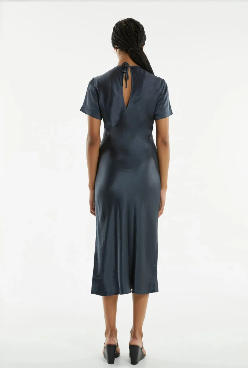 Crush Bias Tee Midi Dress Gun Metal