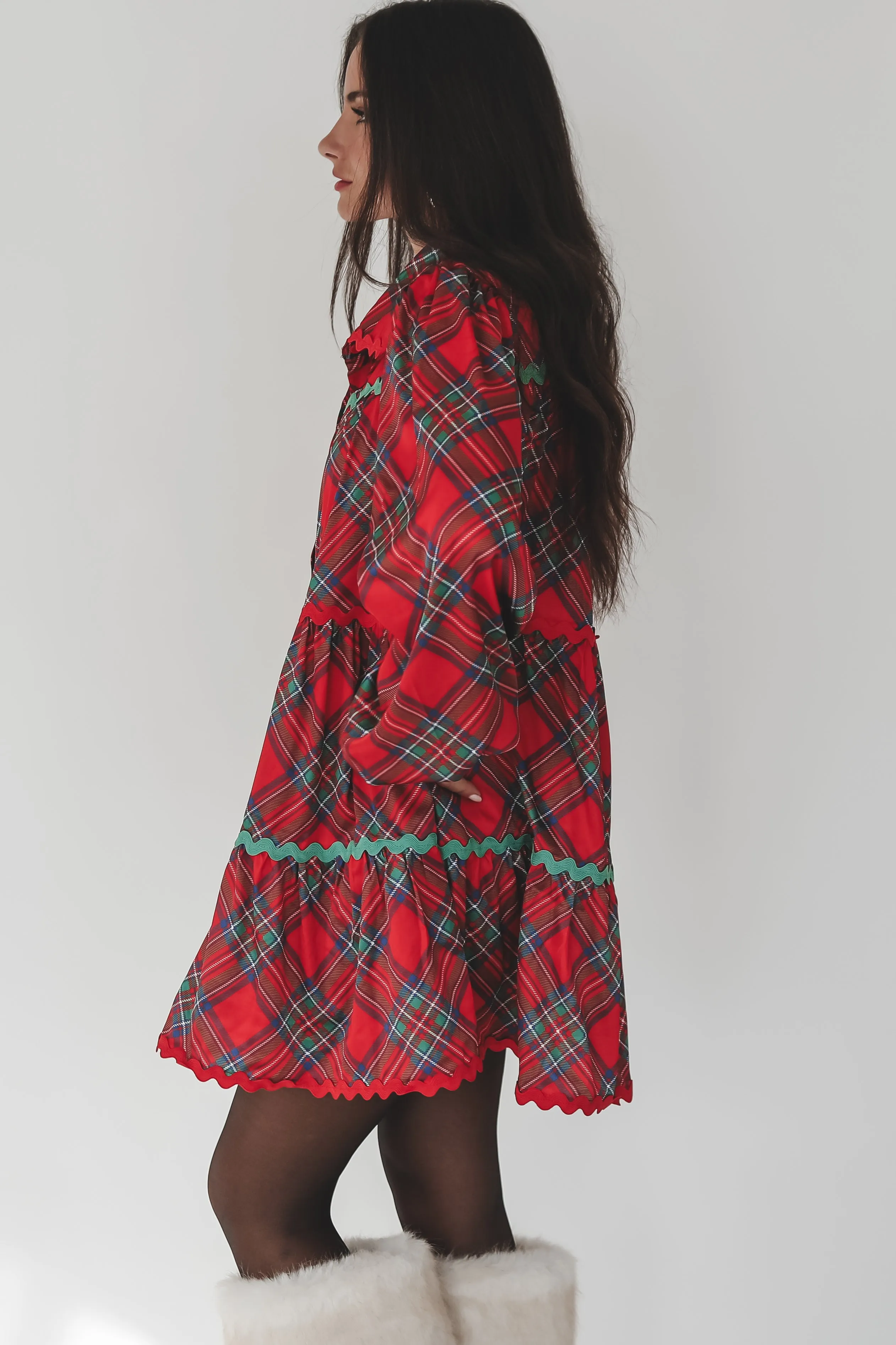 DEAL Having Myself A Merry Time Holiday Plaid Dress