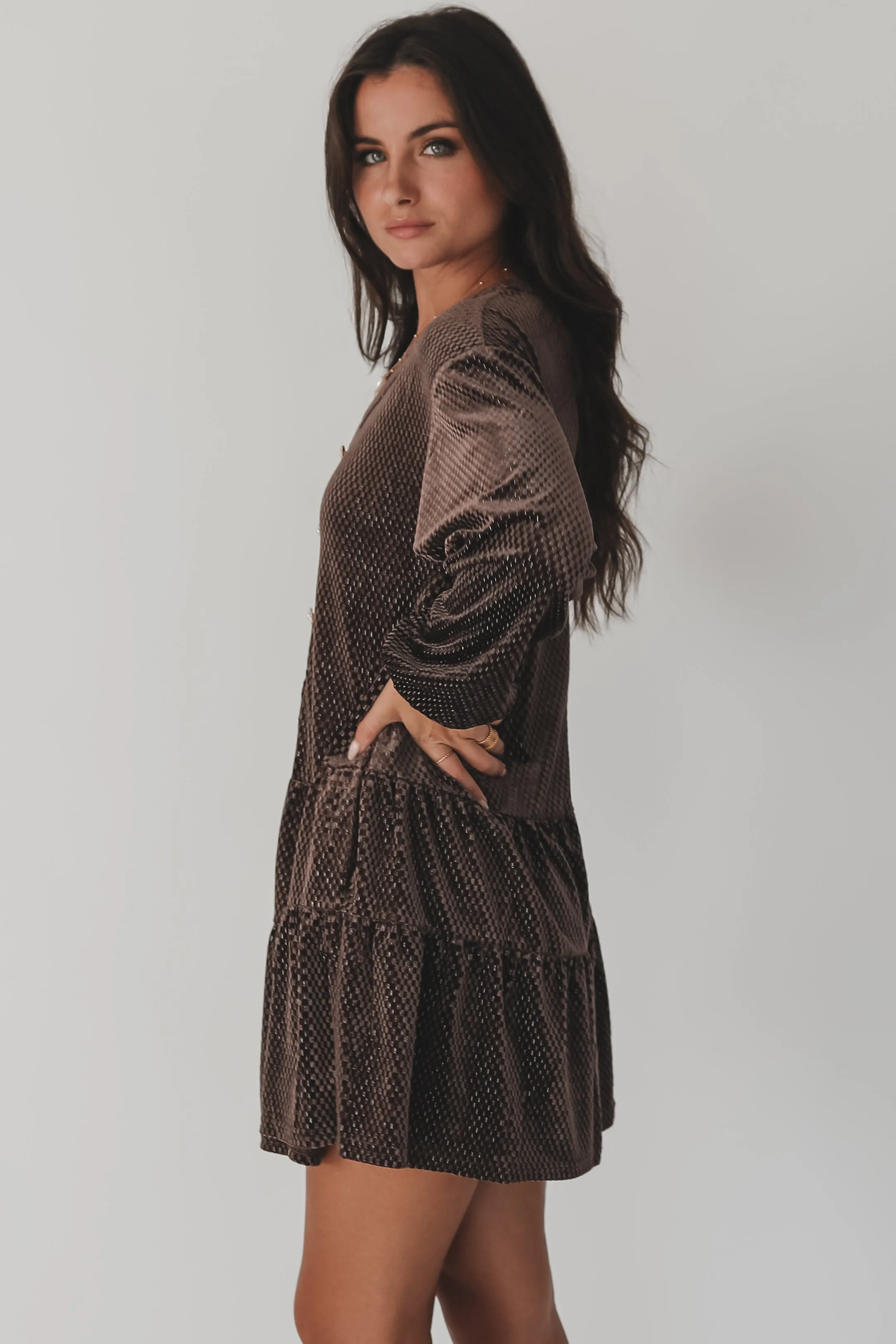 DEAL Sparkle On My Side Velvet Babydoll Dress