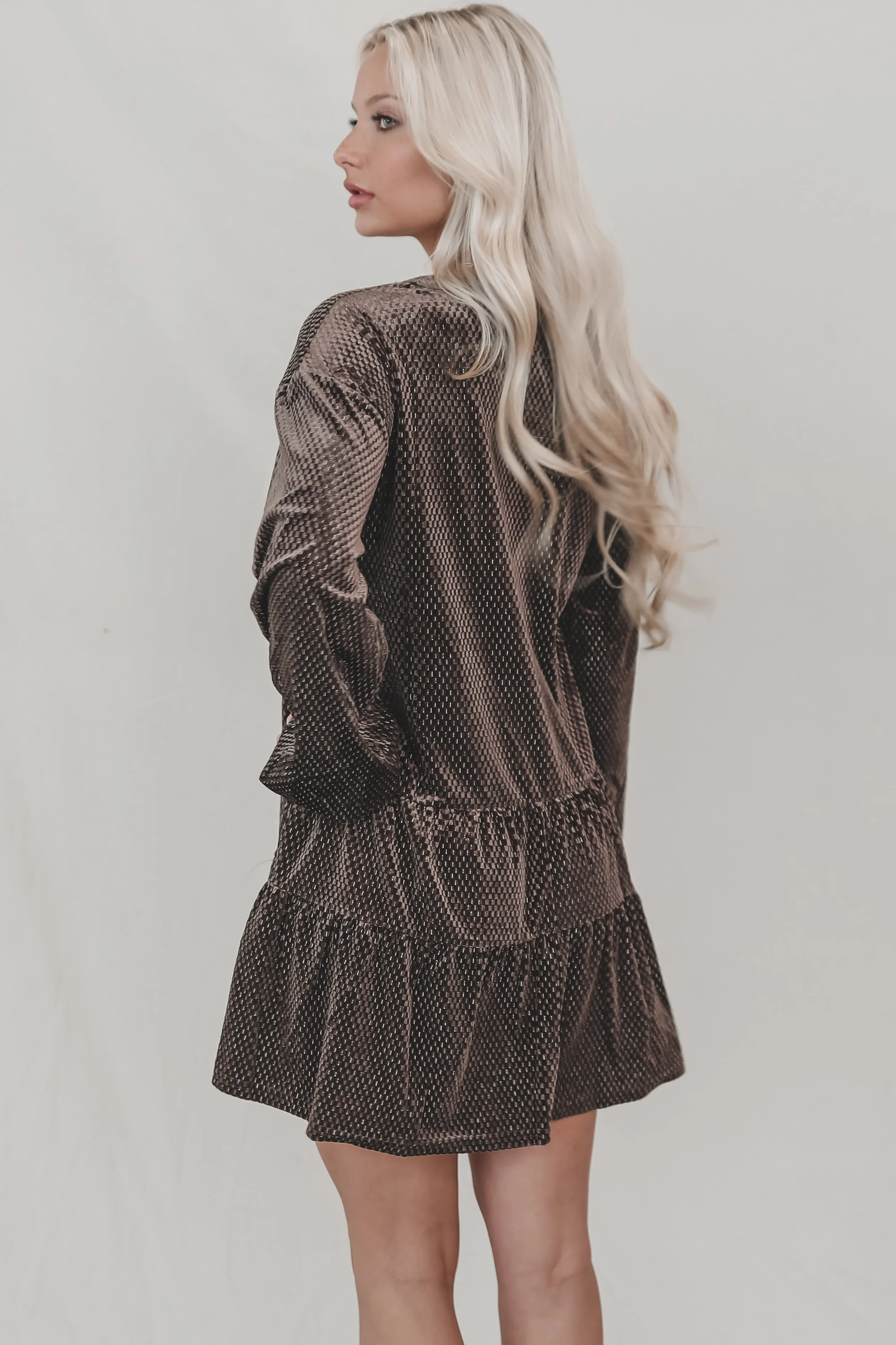 DEAL Sparkle On My Side Velvet Babydoll Dress