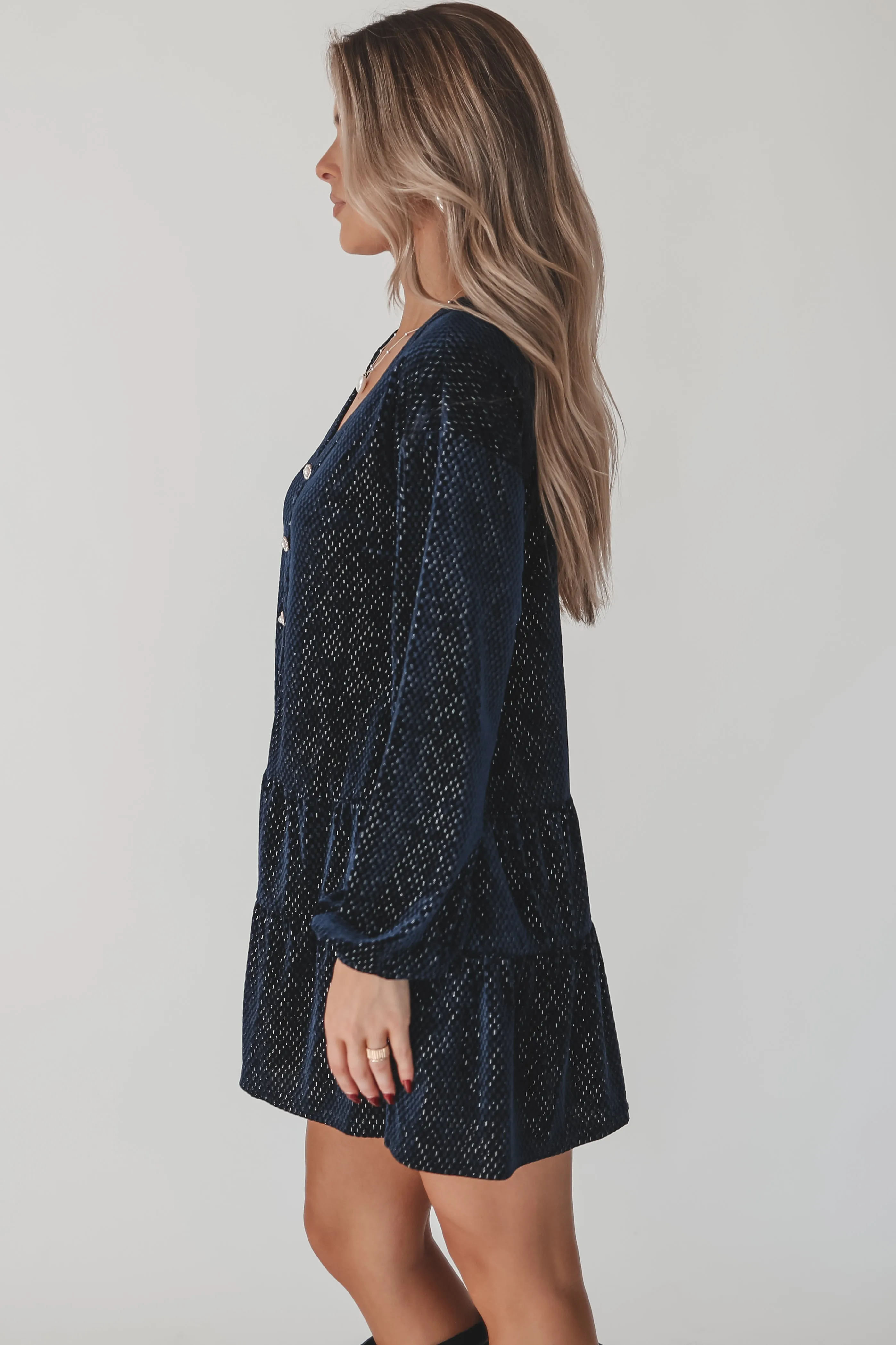 DEAL Sparkle On My Side Velvet Babydoll Dress