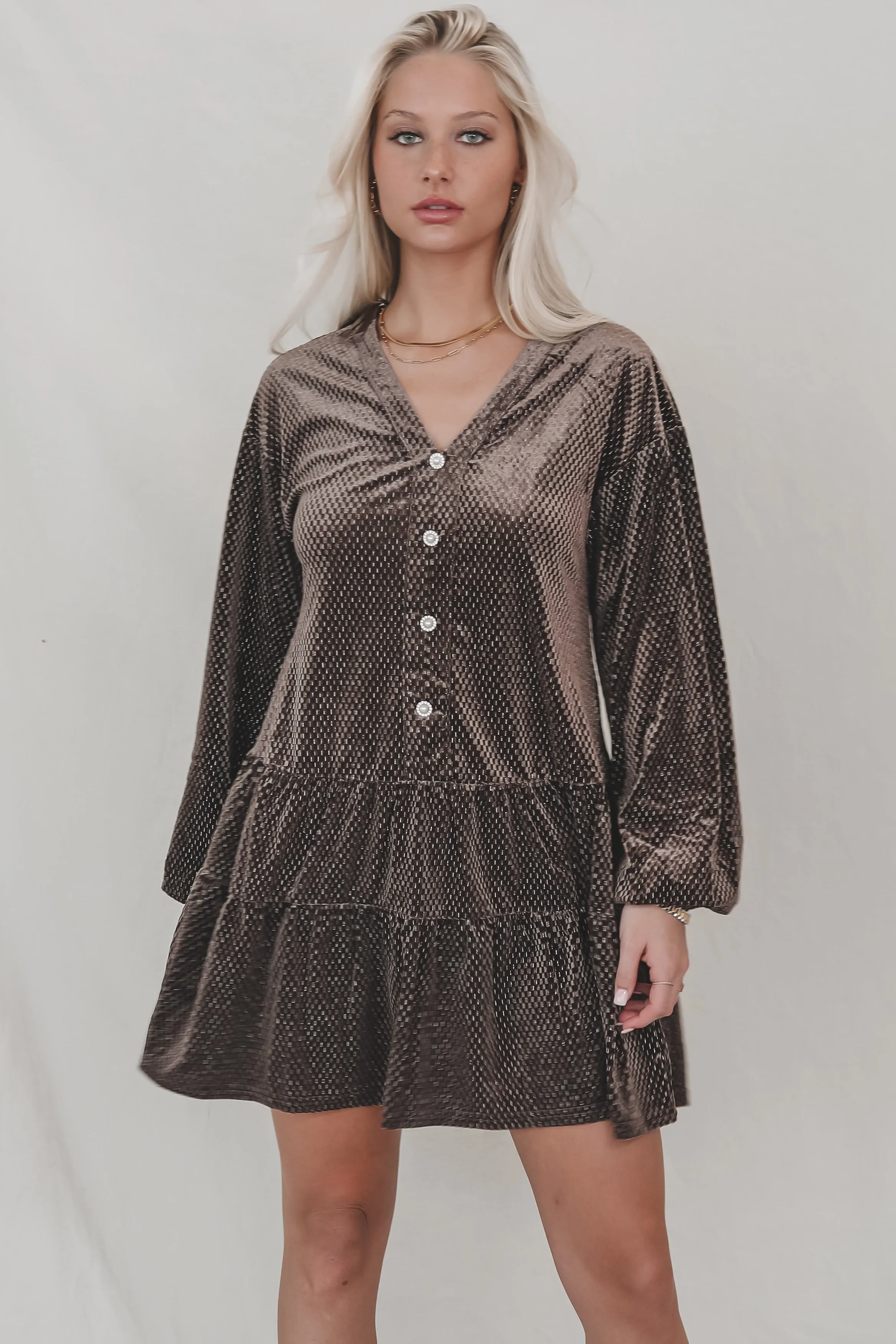 DEAL Sparkle On My Side Velvet Babydoll Dress